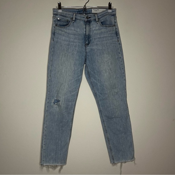 Rag & Bone Nina High Rise Ankle Cigarette Light Wash Comfy Stretchy Jeans - Picture 2 of 12